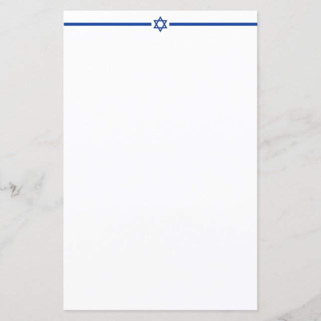 Ster van David Blue White Stationery Letterhead (Voorkant)