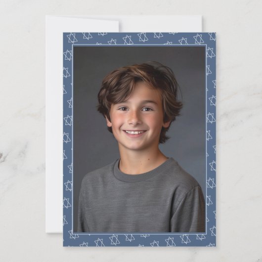 Ster van David B'nai Bat Bar Mitzvah Aangepaste Fo Kaart (Achterkant)