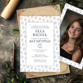 Ster van David B'nai Bat Bar Mitzvah Aangepaste Fo Kaart