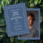 Ster van David B'nai Bat Bar Mitzvah Aangepaste Fo Kaart<br><div class="desc">Perfecte kaart om een bar mitswa, vleermuis mitswa of andere joodse viering aan te kondigen! Hand gemaakte kunst voor u! VOLLEDIG ! Klik op "Personaliseren" hierboven om de tekst te bewerken en je eigen foto aan de achterkant toe te voegen. Klik op "bewerken met behulp van design tool" om de...</div>