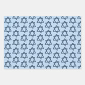 Ster van David Brush Bar Bat Mitzvah Joods Blauw Inpakpapier Vel (Voorkant)