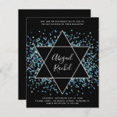 Ster van David Budget Bat Mitzvah Uitnodiging (Voorkant / Achterkant)