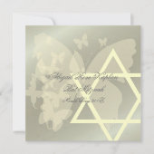Ster van David/Butterfiles Bat Mitzvah uitnodiging (Voorkant)