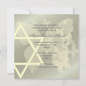 Ster van David/Butterfiles Bat Mitzvah uitnodiging (Achterkant)