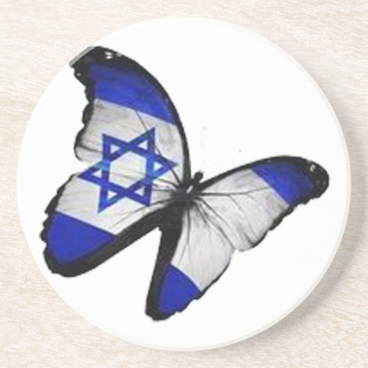Ster van David Butterfly Zandsteen Onderzetter (Voorkant)