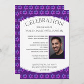 Ster van David CELEBRATION LIFE Foto Funeral Kaart (Voorkant / Achterkant)