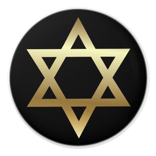 Ster van David Ceramic Knob Keramische Knop (Voorkant)