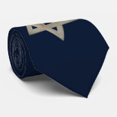 Ster van David Chai Hebrew Joodse marine Stropdas (Opgerold)