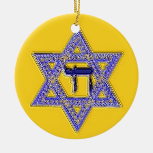 Ster van David Chai Jewish ornament (Voorkant)