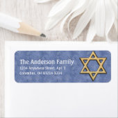 Ster van David Chanukah Adresetiketten d15 Etiket (Insitu)