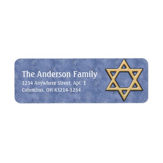 Ster van David Chanukah Adresetiketten d15 Etiket (Voorkant)