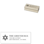 Ster van David Classic Elegant Chic Return Address Rubberstempel (Gestempeld)