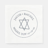 Ster van David Custom MAZEL TOV Joodse bruiloft Servet (Voorkant)