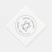 Ster van David Custom MAZEL TOV Joodse bruiloft Servet (Hoek)