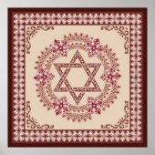 Ster van David Elegant  Baroque Art Print (Voorkant)
