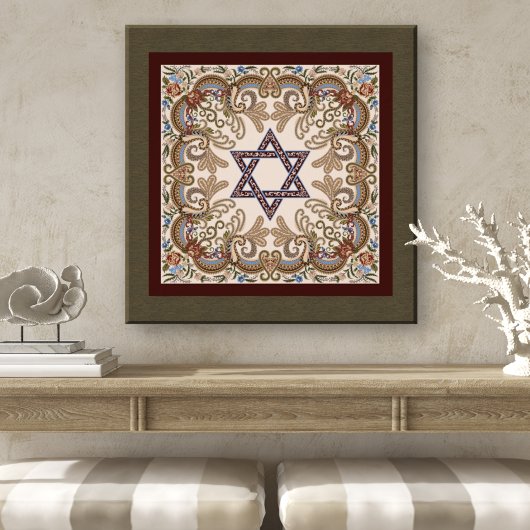 Ster van David Elegant Damask Art Print