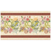 Ster van David en Flowers Tablecloth Tafelkleed (Voorkant (Horizontaal))