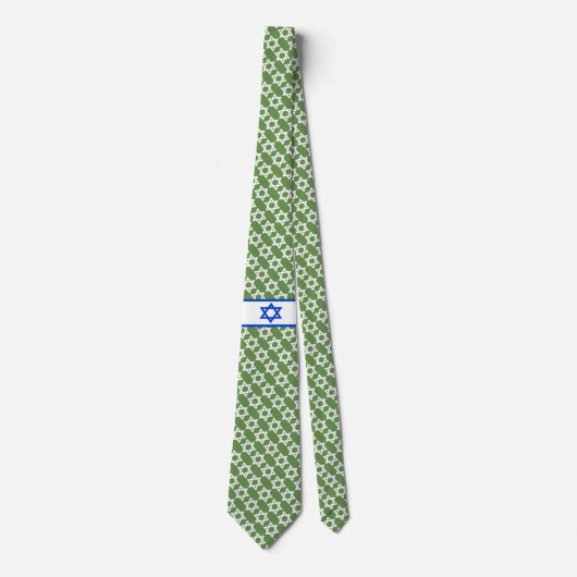 Ster van David en Israëlische vlag Stropdas (Voorkant)