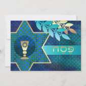Ster van David en Kiddush Cup Pascha Seder Kaart (Voorkant)