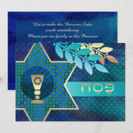 Ster van David en Kiddush Cup Pascha Seder Kaart