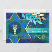 Ster van David en Kiddush Cup Pascha Seder Kaart (Voorkant)