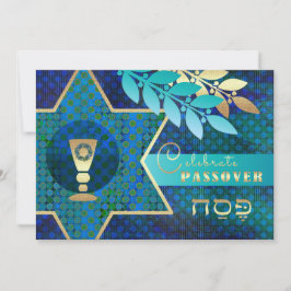 Ster van David en Kiddush Cup Pascha Seder Kaart