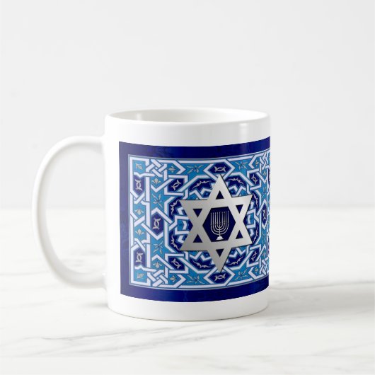 Ster van David en Menorah Hanukkah Gift Mokken (Links)
