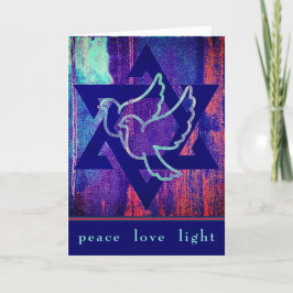 Ster van David en Peace Doves Happy Hanukkah Kaart