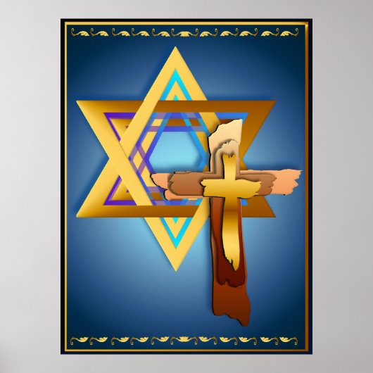 Ster van David en Triple Cross Poster (Voorkant)
