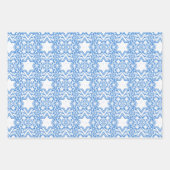 Ster van David Floral Chanoeka Set Inpakpapier Vel (Voorkant)
