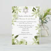 Ster van David floral chuppah Joodse bruiloft Kaart (Staand voorkant)