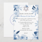 Ster van David floral chuppah Joodse bruiloft Kaart (Voorkant / Achterkant)