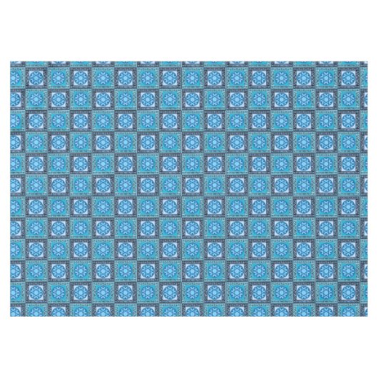 Ster van David Floret Blue Tafelkleed (Voorkant (Horizontaal))