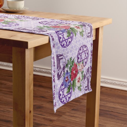 Ster van David Flower Runner Korte Tafelloper (Voorbeeld)