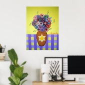 Ster van David Flowers Poster (Thuiskantoor)