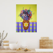 Ster van David Flowers Poster (Keuken)
