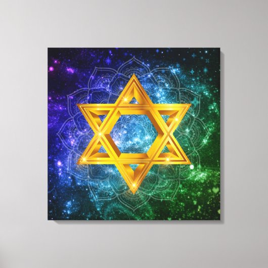 Ster van David Galaxy - Magen David Stretched Canvas Afdruk (Voorkant)