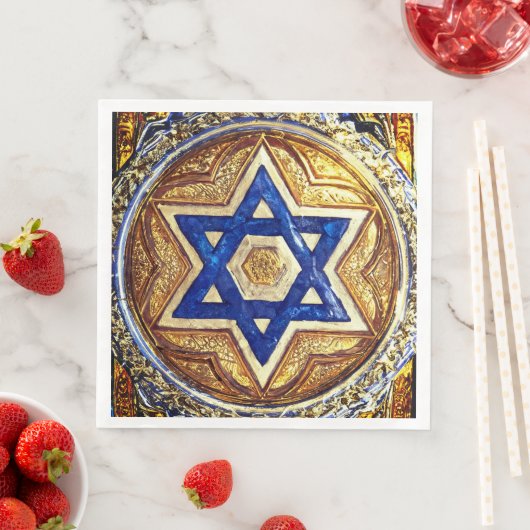 Ster van David, Gecoineerde Luncheon Papieren serv Servet (Insitu)