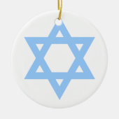 Ster van David Gepersonaliseerd kerstboom Hanukkah Keramisch Ornament (Voorkant)