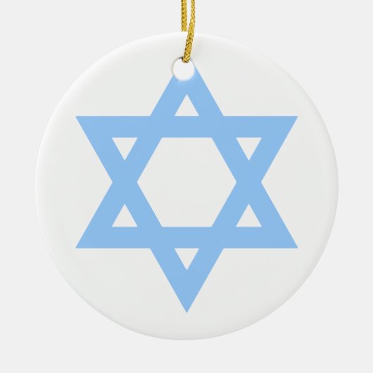 Ster van David Gepersonaliseerd kerstboom Hanukkah Keramisch Ornament (Voorkant)