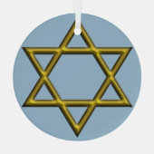 Ster van David Glas Ornament (Achterkant)