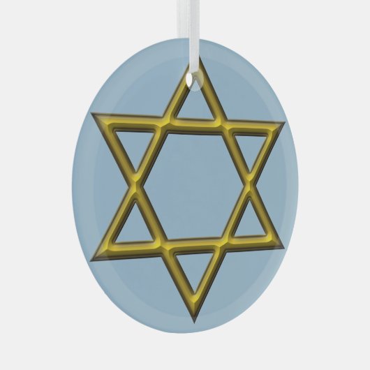 Ster van David Glas Ornament (Voorkant Rechts)