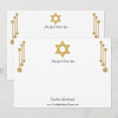 Ster van David Gold Glitter voor judaïsme klassen Notitiekaartje (Voorkant / Achterkant)