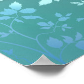 Ster van David Gold Menorah over Blauwgroen wijnku Poster (Hoek)