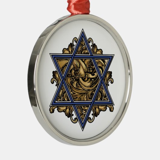 Ster van David Gold Metalen Ornament (Rechts)
