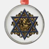 Ster van David Gold Metalen Ornament (Voorkant)