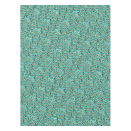 Ster van David Golden Turquoise Tafelkleed (Voorkant)