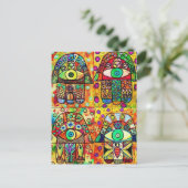 Ster van David Hamsa  Tapastry Briefkaart (Staand voorkant)