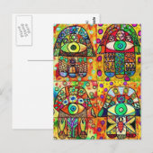 Ster van David Hamsa  Tapastry Briefkaart (Voorkant / Achterkant)