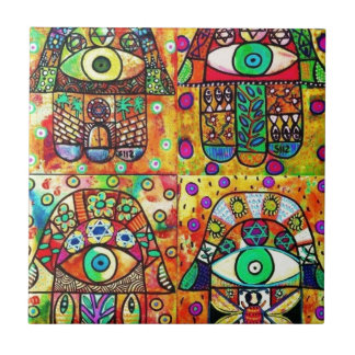 Ster van David Hamsa Tapastry Tegeltje